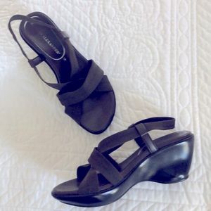 Athena Alexander Wedge Sandal- Brown, Size 4